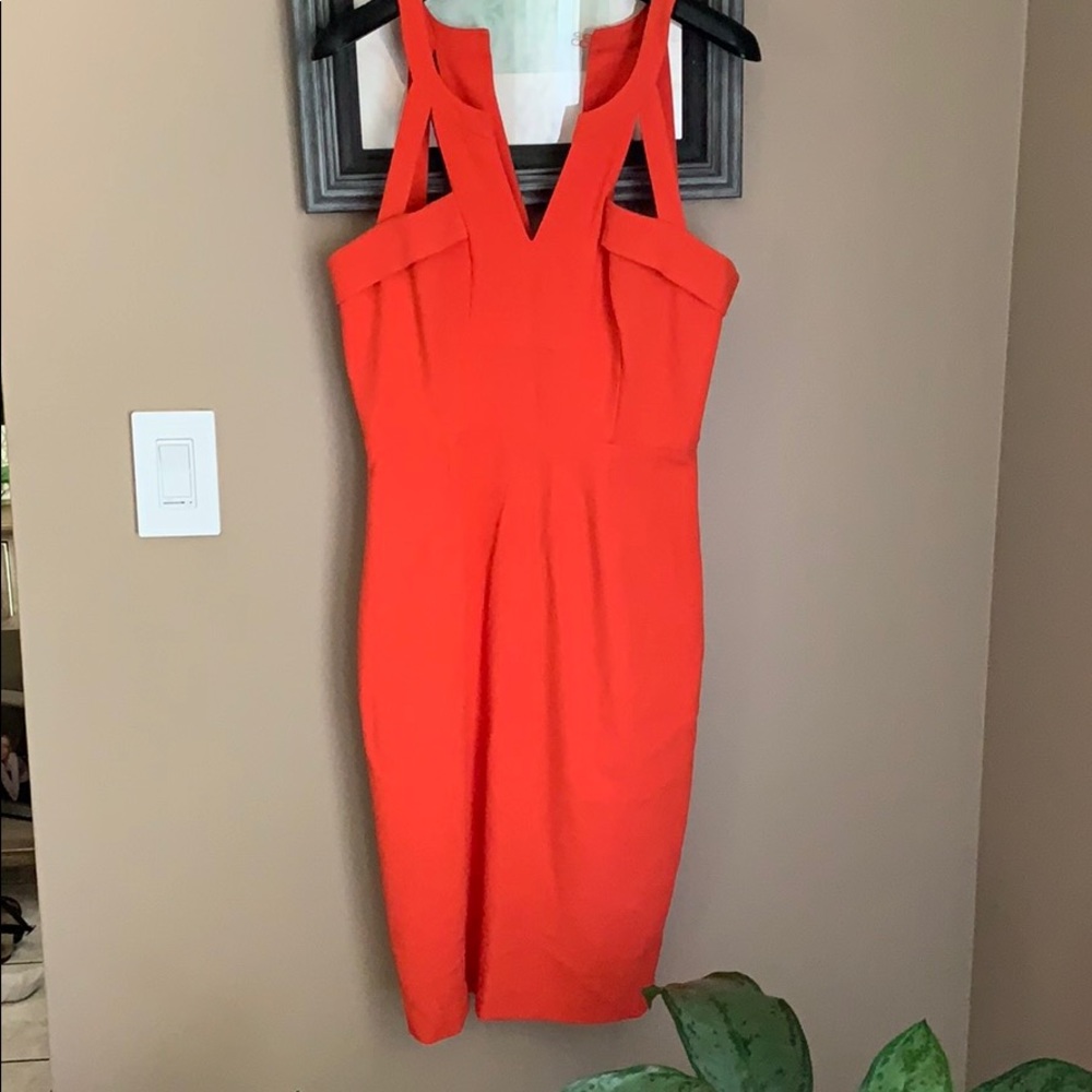 BCBGMAXAZRIA Red Cutout Top Dress Sz 4
